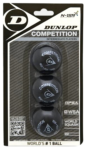 Dunlop Competition 3pk Squash Balls