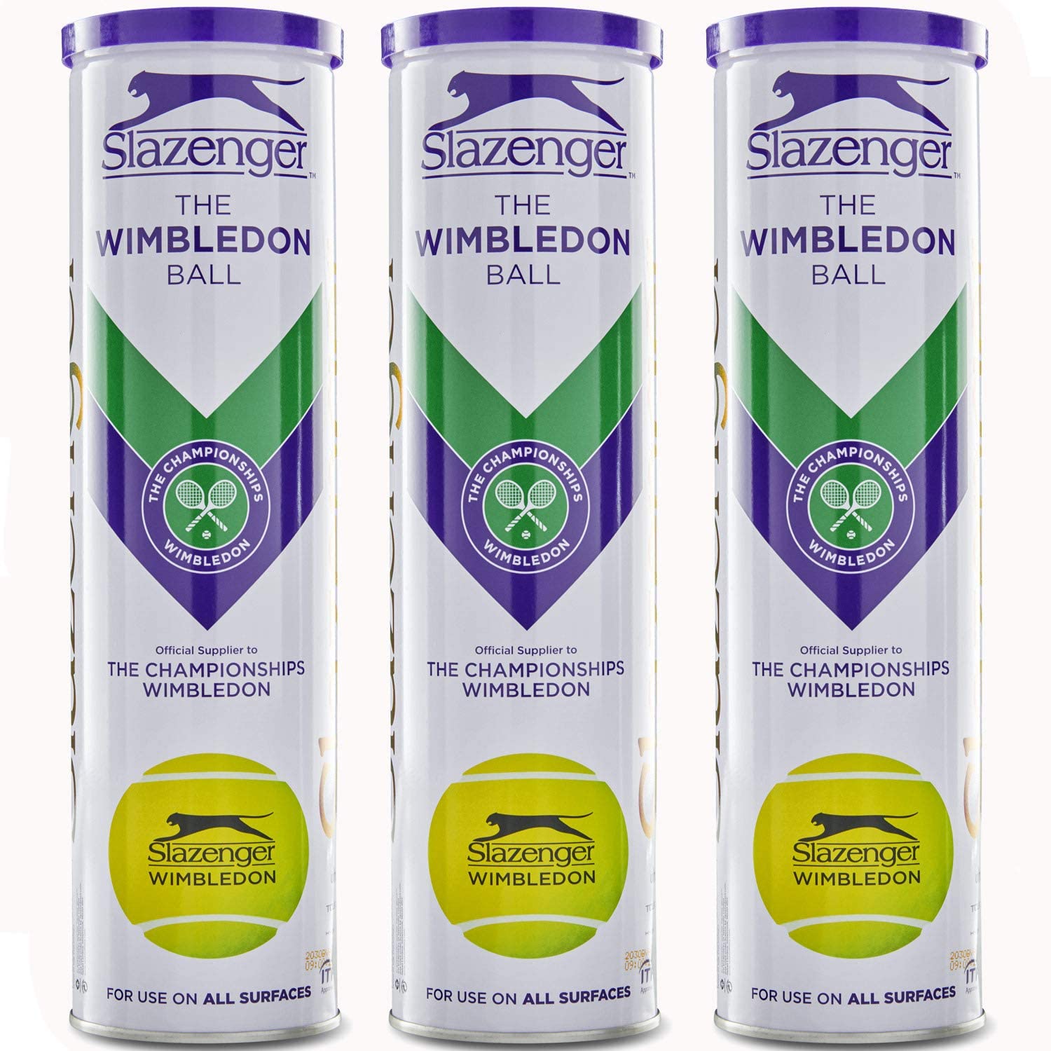 Slazenger Wimbeldon Tennis Ball 3 Can Special
