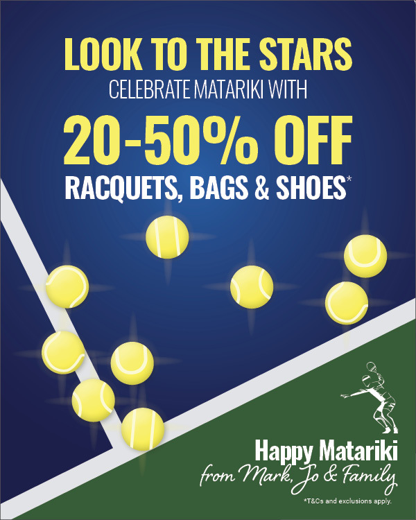 Celebrate Matariki with 20-50% off tennis gear