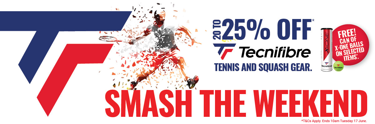 SMASH THE WEEKEND up to 25% off Tecnifibre
