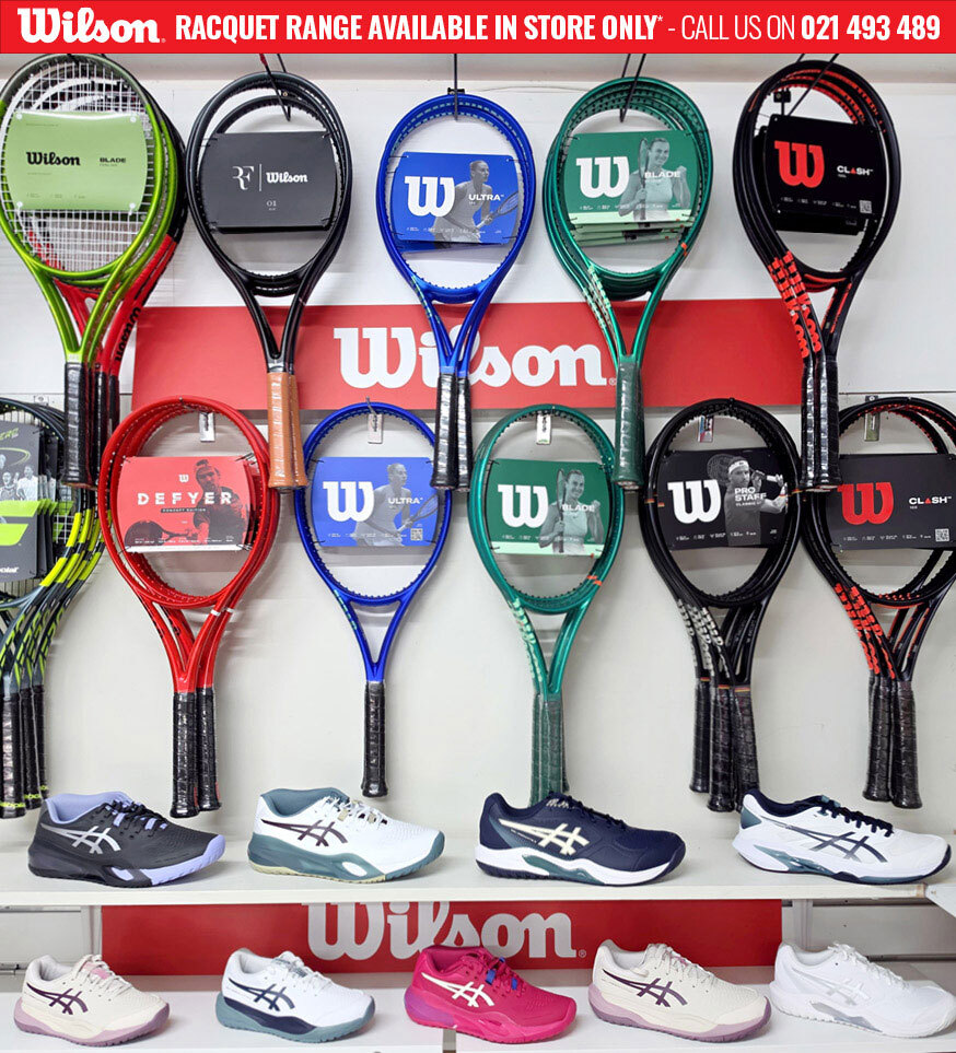 Wilson racquet range available in-store at Smash Tennis