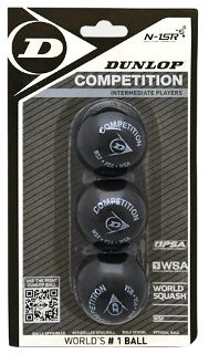 Dunlop Competition 3pk Squash Balls